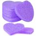 2024 New Kojic Acid and Turmeric Cleansing Pads Compressed Facial Sponges Heart Shape Face Sponge for Face Cleansing Exfoliating and Makeup Removal (100PCS Purple) 100PCS Purple