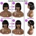 8 Inch Virgin Human Hair Bob Wig for Black Women with Bangs - Natural Black Color - Buy Online on GoSupps.com