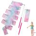HZMM Dance Ribbons, 78.7 Inch Sparkling Dance Ribbon Streamer, Rhythmic Gymnastics Ribbon with Wand, Twirling Dancing Ribbons, for Kids Girls Adults Talent Shows Artistic Dancing Training 2 Pcs