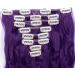 Silk-co Long Curly Wavy Hairpiece Extensions - 8 Pcs Full Head 18 Clips, Synthetic Heat Resistant, 24 inch Dark Purple - Buy Online on GoSupps.com