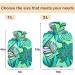 NAANLE 2L Transparent Hot Water Bottle - Green Palm Leaf Design for Back Pain Relief Hand & Foot Warmer Neck Warmth & Cold Therapy - Buy Online on GoSupps.com