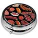 Bacon Pattern Mini Round Pill Box - 3 Compartment Travel Organizer | Portable Medicine Case for Home & Office - Buy Online on GoSupps.com