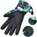 Winter Ski Gloves RunRRIn | Waterproof & Breathable Snow Gloves for Men, Women, and Kids | Black-Blue | Size L (Fits Boys 11-15 years old) - Buy Online on GoSupps.com