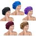 Blue Silk Hair Wrap for Sleeping - Satin Bonnet for Curly Hair | Soft Silk Cap with Wide Elastic Band for Women & Girls - Buy Online on GoSupps.com