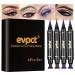 evpct Winged Wing Colored Eyeliner Stamps Stencil Wingliner Liquid Set Eye Liners for Women 4 Color Black Brown Purple Blue Cat Eye Face Stamp Liquid Eyeliner Colorful Makeup Set Multicolor Waterproof 4 Count (Pack of 1)...