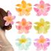6 Pack Large Flower Hair Claw Clips Hawaiian Flower Hair Claw Clips for Women Thin Thick Curly Hair 90's Strong Hold jaw clip Hair Accessories for Women