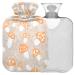 Naanle mushroom heat bottle with reference transparent hot water bottle 1L heating bag for pain relief hot and cold therapy bed hand feet warmer