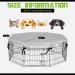 EXPAWLORER 24-Inch Dog Playpen Cover - Sun/Rain Proof Shade & Security for Outdoor Indoor Use - Fits 8 Panel Pet Playpen (Silver) - Buy Online on GoSupps.com