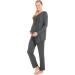 Herzmutter Maternity Homewear Set - 3-Piece Nursing Pyjamas - Pregnancy Wellness Set - Dark Gray - Sizes S-XXL - Buy Online on GoSupps.com