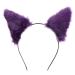 Healeved Faux Fur Cat Ears Headband - Purpless Halloween Headband for Women Soft Fabric Plush Fox Ears Headband for Halloween Thanksgiving Party Cosplay