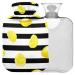 NAANLE striped lemon heat bottle with cover transparent hot water bottle 1l heat bottle for bed handfoot heat pain relief heat and cold therapy