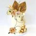 Champagne Acrylic Lady Face Cake Topper with Gold Leaves for Wedding & Birthday Party - Buy Online on GoSupps.com