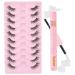 Sixstarhair Half Lashes with Glue Eyelashes Clear Band 10 Pairs Cat Eye Lashes Kit Demi Wispies Eyelashes With Bond And Seal Natural Looking Reusable Fake Lashes H09 Lashes with Glue