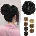 BARSDAR Claw Clip Messy Bun Hairpiece Clip in Hair Scrunchies Curly Synthetic Hair Bun Extensions for Women Ponytail Updo Hair Donut Chignon 1# Jet Black