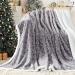 Inhand Sherpa Throw Blanket Twin Size 65 x90 (Grey) Warm Soft Sherpa Fleece Blankets and Throws Cozy Fluffy Reversible Flannel Fleece Blanket for Couch Sofa Bed Lap Plush Fuzzy Brushed Blanket Grey 65 x 90