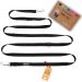Kuri Pai 3m dog leash for medium -sized dogs comfortable and comfortable Kleine leash overhanging leash double linen sustainable from bamboo |M (2.0cm wide) - black M (280cm x 2.0cm) - (medium -sized dogs) black