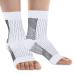 Compression Plantar Fasciitis Socks Ankle Compression Sleeve Heels Arch Supports & Heel Pain Relief Ankle Supports for Men and Women (White  Small-Medium) Small-Medium White