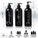 Alora Home Essentials Reusable Shampoo and Conditioner Bottles - Set of 3 Matte Black Permanent Stylish Labels 16oz Pump Bottle Dispenser Body Wash Plastic Refillable (MBBW16) Set of 3 (16oz) Black - Buy Online on GoSupps.com