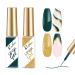 Gel Liner Nail Art-2pcs Green & Gold Nail Gel Polish Fineliner Soak Off French Manicure Gel for Liner Drawing and Nail Color Painting UV Liner Nail Gel for Nail Starter Home DIY Nail Salon H-2-Green & Gold