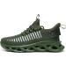 Men's Breathable Slip on Walking Shoes - Lightweight Casual Sneakers (Army/Green) Size 11 - Buy Online on GoSupps.com
