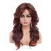 Rugelyss Vintage Dark Brown Rednish Maroon Wig - Women's Synthetic Full Wig for 70s Cosplay Costume - Buy Online on GoSupps.com