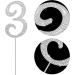 KINBOM Number Cake Topper 4inch Birthday Cake Toppers Numbers Metallic Glitter Rhinestones Cake Topper for Party Anniversary Celebration Birthday Wedding Bling Cake Decorations (Silver 3) - Buy Online on GoSupps.com