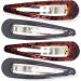 Topkids Accessories 4pc 9cm / 3.5" Large Hair Snap Clips Big Snap Clips Women Girls Kids Sectioning Slide Grip Fringe Styling Fine Hair Thick Hair Bendies Sleepies Epoxy (2x Black + 2x Tort Brown) - Buy Online on GoSupps.com
