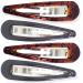 Topkids Accessories 4pc 9cm / 3.5" Large Hair Snap Clips Big Snap Clips Women Girls Kids Sectioning Slide Grip Fringe Styling Fine Hair Thick Hair Bendies Sleepies Epoxy (2x Black + 2x Tort Brown)