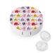 Cute Elephants Round Case For Contact Lens Kit Storage Box with Mirror Printed