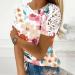 KPYTLBV Women's Lace Crochet Floral Print Short Sleeve Top - XX-Large, Hot Pink - Buy Online on GoSupps.com