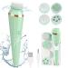 Facial Cleansing Brush, Xawy& Rechargeable Waterproof Face Brush 360° Spin Face Scrubber with 3 Modes 4 Face Brush for Deep Cleansing, Gentle Exfoliating, Removing Blackhead, Massaging
