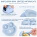 Silicone Baby Weaning Set (10 Pcs) - Adjustable Bib, Suction Bowl, Plate, Fork, Spoon, Cup Kit - Blue - for Babies, Toddlers, Kids - Buy Online on GoSupps.com