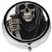 Grim Reaper Round Pill Box - 3 Compartment Decorative Mini Travel Organizer for Vitamins & Medicine - Buy Online on GoSupps.com