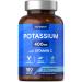 Potassium Supplement 400mg with Vitamin C | 180 Vegan Tablets | Potassium Chloride for Normal Blood Pressure & Muscle Support | No Artificial Preservatives | by Horbaach