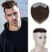 Elailite Men's Toupee V-Shape Hairline Hair Extension Real Human Hair Invisible Forehead Hairpiece Fringe Bang Replacement System (4 * 18cm) (#02 Dark Brown 6 Inch) 6 Inch FRINGE #02 Dark Brown