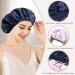 Welrog Adjustable Satin Hair Hood for Women - Reversible Silk Bonnet Sleep Cap in Blue & Pink | Perfect for Nighttime Hair Care - Buy Online on GoSupps.com
