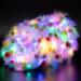 16 Pcs LED Flower Crowns Headbands- Luminous White Feather Wreath Multicolor Light Up Flower Hair Garlands Glowing Foam Floral Headdress for Women Girls Halloween Wedding Beach Birthday Party Supplies Photo Props Led-16pcs…