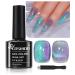 COSMOO Smooth Wide Cat Eye Gel Nail Polish Crystal Snowligh Spar Cat's Eye Magnetic Gel Polish Shimmer UV GEL Soak Off Gel Polish Set with Magnetic Stick-6PCS (SUS13)