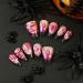24Pcs Oval False Nails - Black Pink Spider Web Fire Snake Print Halloween Press on Nails - Buy Online on GoSupps.com