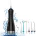 Water Flossers for Teeth-Portable Water Flosser with 260ML Tank Professional Flossing Rechargeable Oral Irrigator for Home & Travel IPX7 Waterproof 6 Modes Irrigate(Black)