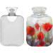 NAANLE 2L Hot Water Bottle with Lid - Transparent Poppy Seed Flower Design for Menstrual Cramps Pain Relief & Heat Therapy - Buy Online on GoSupps.com