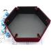 Folding Hexagon Dice Tray with Red Velvet Rolling Surface - Perfect for DND Dice Games and Storage - Buy Online on GoSupps.com