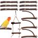 EBaokuup Bird Parrot Perch Stand Set - 10 PCS Natural Wood Bird Parakeet Stand Branch, Fork Perch Rod Stand Paw Grinding Stick Bird Cage Accessories for Pet Budgies Cockatiels Conure Lovebirds Bird Fork Perch-10PCS