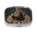 Witch Hat Printing 2 Compartment Small Pill Case Cute Small Pill Box Purse Pill Boxs Travel Pill Organizer for Pocket Purse and Travel Gifts