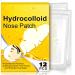 12PCS Hydrocolloid Nose Patch for Nose Pores Pimples Zits Oil Blackhead Removal Strips Pore Cleansing Nose Stickers Pore Strips