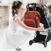 Viedouce Baby Diaper Backpack - Waterproof Oxford Large Capacity Bag with Diaper Support & Stroller Belts - Multifunctional Brick Red - Buy Online on GoSupps.com