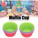 10Pcs Silicone Baking Cups Muffin Cup Cake Resuable Muffin Cupcake Liners with 5 Multicolor Cake Cupcake Liners Cups for Home Bakery - Buy Online on GoSupps.com