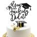 Arthsdite 1Pc You Did It Cake Topper/Class of 2024 Cake Decorations/Congrats Grad Graduation Party Decorations - Black Glitter Black You Did It Cake Topper