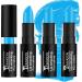 3PCS Sports Blue Eye Black Stick  Eyeblack Face Paint Stick for Football Baseball Softball  High-pigmented  Hypoallergenic Eye Balck Lip Stick for Sports Halloween Cosplay Costume Parties Clown Black Cream Makeup (3pcs s...