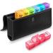 Sukuos Weekly Pill Organizer 4 Times a Day with PU Leather Case Large 7 Day Pill Box (Morning Noon Eve Bed) Daily Pill Case for Vitamin/Fish Oil/Supplements
